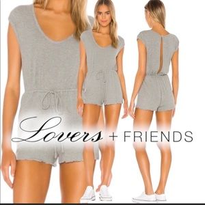 NWT Lovers And Friends Tracey Romper in Heather Grey Size Large